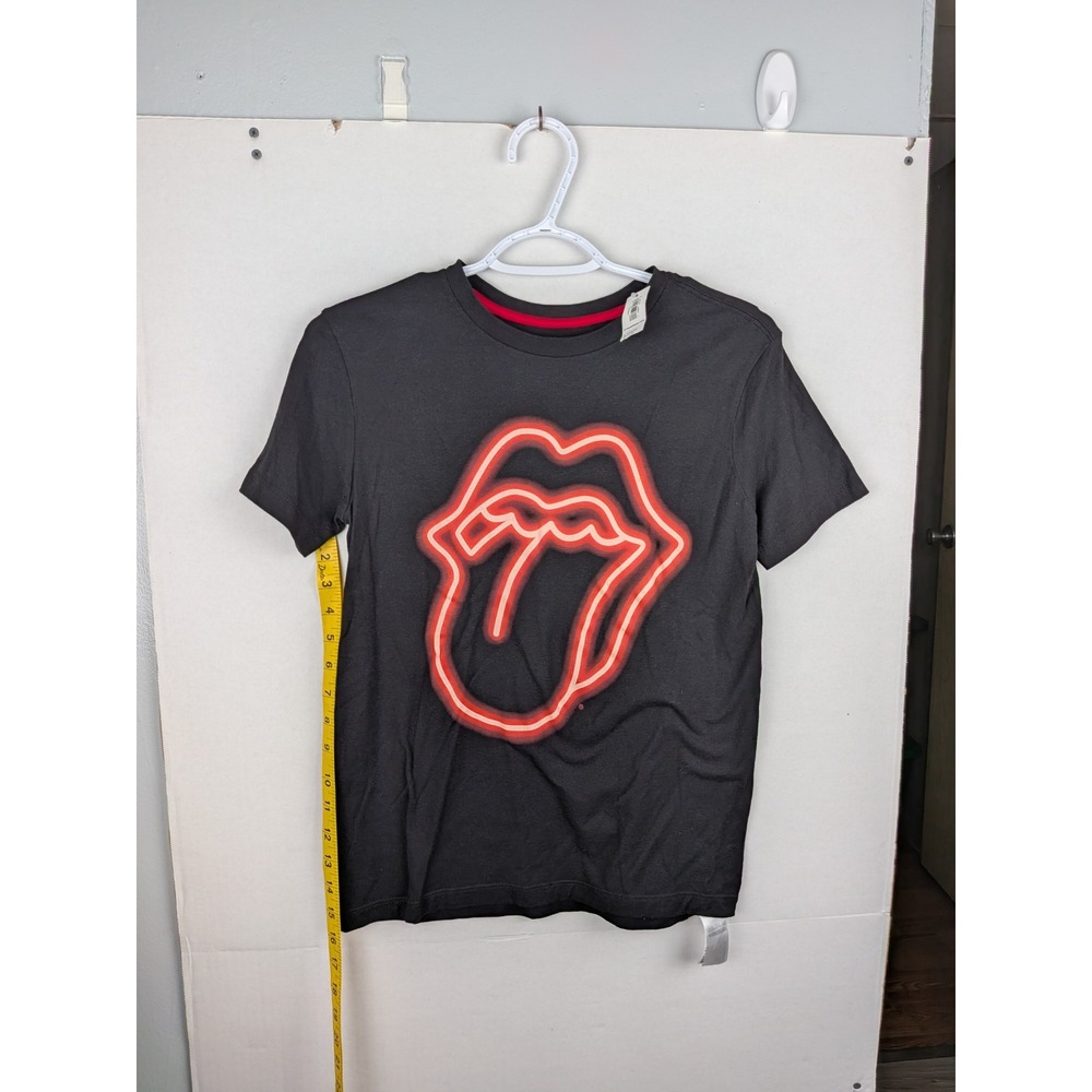 Old Navy Boys Rolling Stones Neon Tongue Graphic Tee Black Large‎ 10-12 NWT